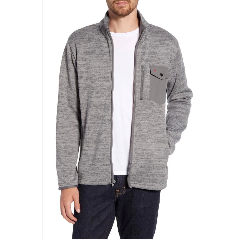 Criquet Men's Sweater Fleece Jacket Gray Size XL